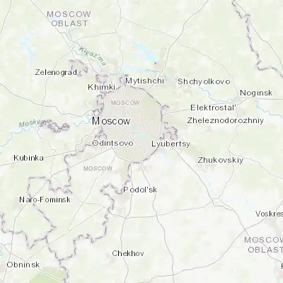 Map showing location of Kolomenskoye (55.666670, 37.683330)