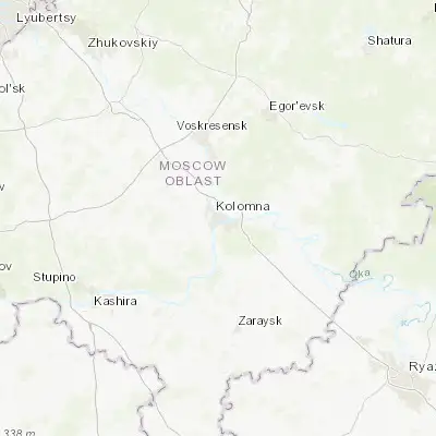 Map showing location of Kolomna (55.079440, 38.778330)