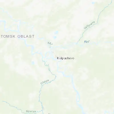 Map showing location of Kolpashevo (58.313060, 82.908890)