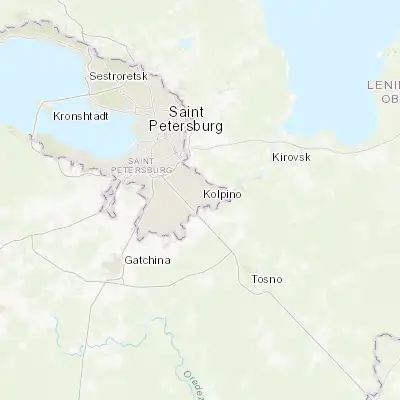 Map showing location of Kolpino (59.750690, 30.588560)