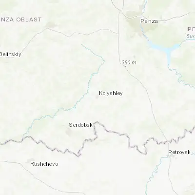 Map showing location of Kolyshley (52.700500, 44.536700)