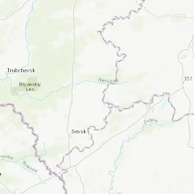 Map showing location of Komarichi (52.415100, 34.790500)