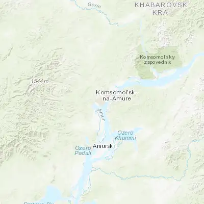 Map showing location of Komsomolsk-on-Amur (50.550340, 137.009950)
