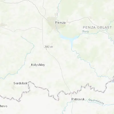 Map showing location of Kondol’ (52.818890, 45.057980)