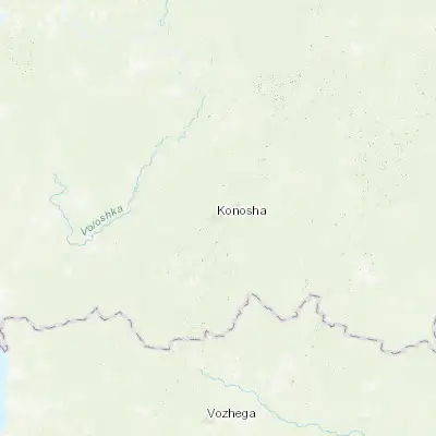 Map showing location of Konosha (60.973600, 40.257000)