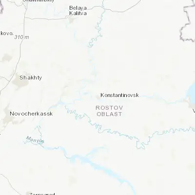 Map showing location of Konstantinovsk (47.582780, 41.092220)