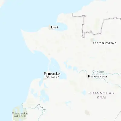 Map showing location of Kopanskaya (46.277850, 38.479550)