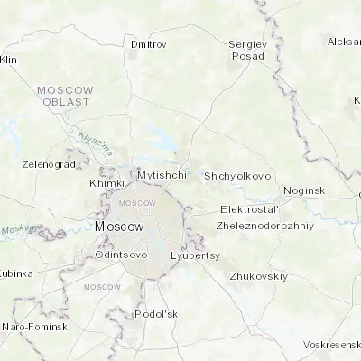 Map showing location of Korolev (55.914170, 37.825560)