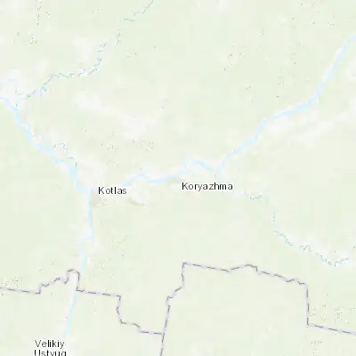 Map showing location of Koryazhma (61.314330, 47.169140)