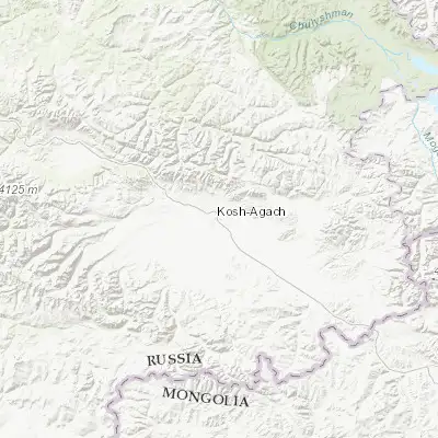 Map showing location of Kosh-Agach (49.992730, 88.675980)