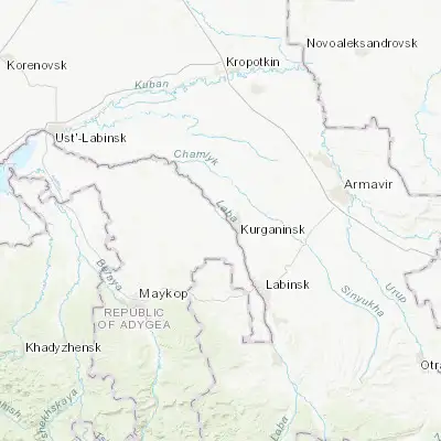 Map showing location of Koshekhabl’ (44.897220, 40.511940)