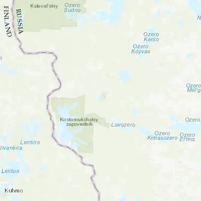 Map showing location of Kostomuksha (64.571000, 30.576670)