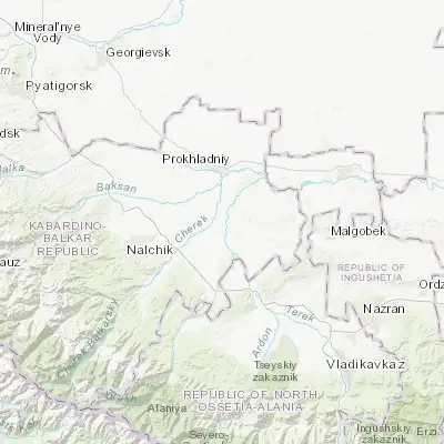 Map showing location of Kotlyarevskaya (43.573440, 44.061340)