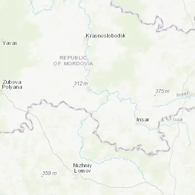 Map showing location of Kovylkino (54.038760, 43.913850)