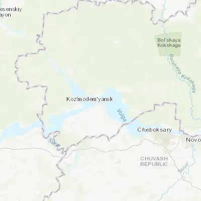 Map showing location of Koz’modem’yansk (56.341900, 46.563530)