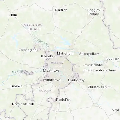 Map showing location of Kozeyevo (55.866670, 37.616670)