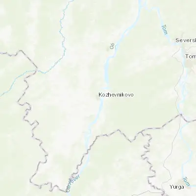 Map showing location of Kozhevnikovo (56.258890, 83.971390)