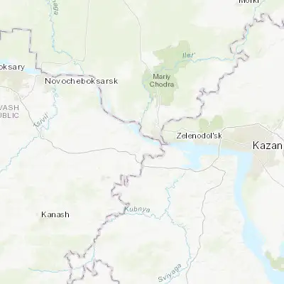 Map showing location of Kozlovka (55.842840, 48.249200)