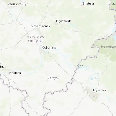 Map showing location of Krasnaya Poyma (55.001380, 39.079970)