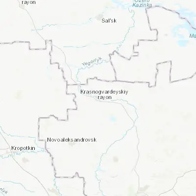 Map showing location of Krasnogvardeyskoye (45.846040, 41.518850)