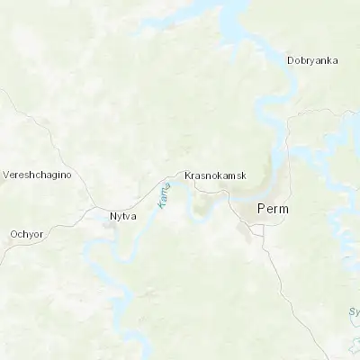 Map showing location of Krasnokamsk (58.079600, 55.755200)
