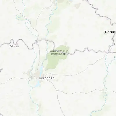 Map showing location of Krasnolesnyy (51.882900, 39.577100)