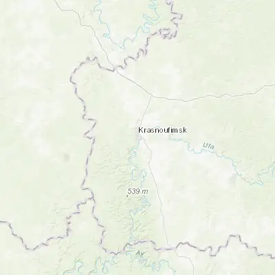Map showing location of Krasnoufimsk (56.605850, 57.766860)