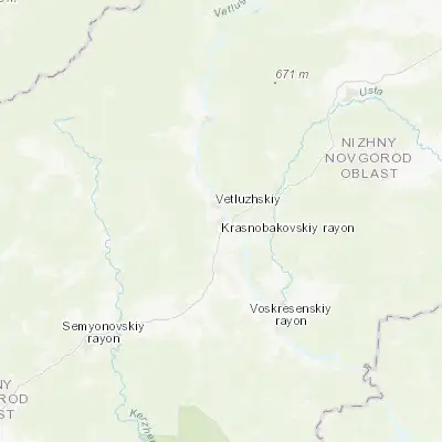 Map showing location of Krasnye Baki (57.131000, 45.159920)