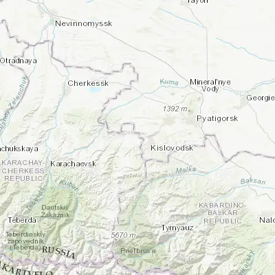 Map showing location of Krasnyy Kurgan (43.942220, 42.610830)