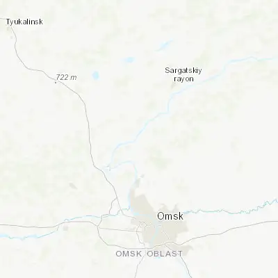 Map showing location of Krutaya Gorka (55.364930, 73.223100)