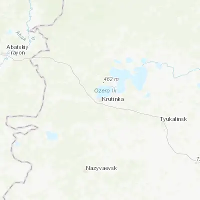 Map showing location of Krutinka (56.005500, 71.511310)