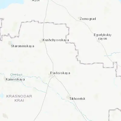 Map showing location of Krylovskaya (46.319440, 39.971110)