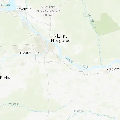 Map showing location of Kstovo (56.147330, 44.197870)