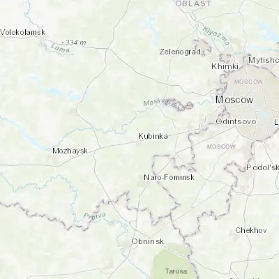 Map showing location of Kubinka (55.579570, 36.703920)