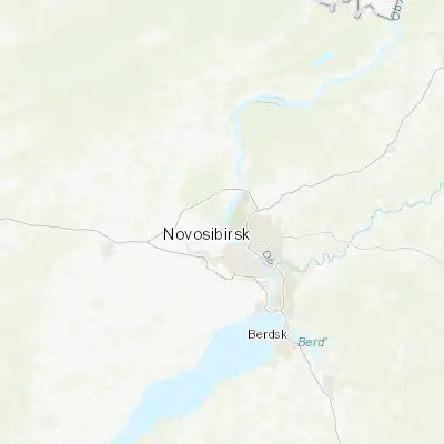 Map showing location of Kudryashovskiy (55.097400, 82.774200)