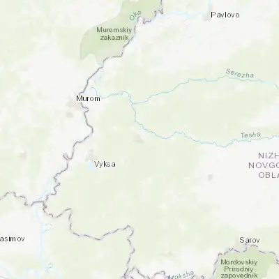 Map showing location of Kulebaki (55.413330, 42.532500)