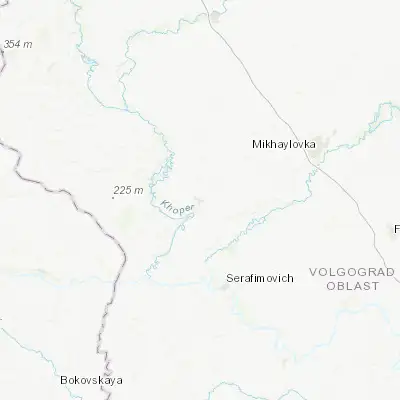 Map showing location of Kumylzhenskaya (49.880900, 42.589800)