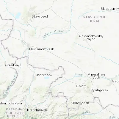 Map showing location of Kursavka (44.456400, 42.509300)