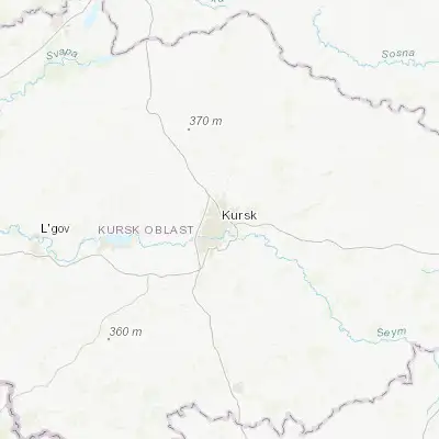 Map showing location of Kursk (51.737330, 36.187350)
