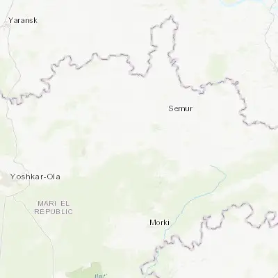 Map showing location of Kuzhener (56.811110, 48.912780)