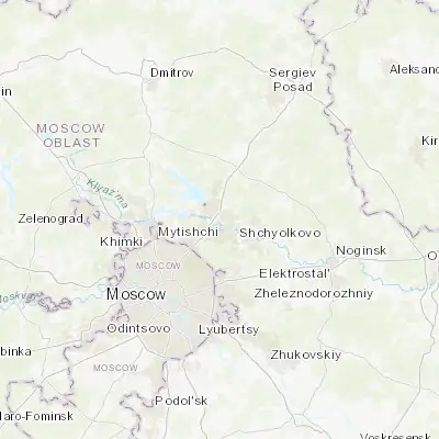 Map showing location of Lesnyye Polyany (55.966670, 37.866670)