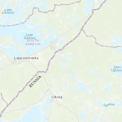 Map showing location of Lesogorskiy (61.045490, 28.929380)