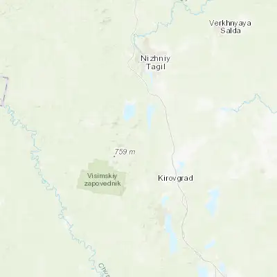 Map showing location of Levikha (57.583610, 59.900280)