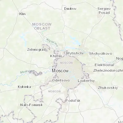 Map showing location of Levoberezhnyy (55.850000, 37.483330)