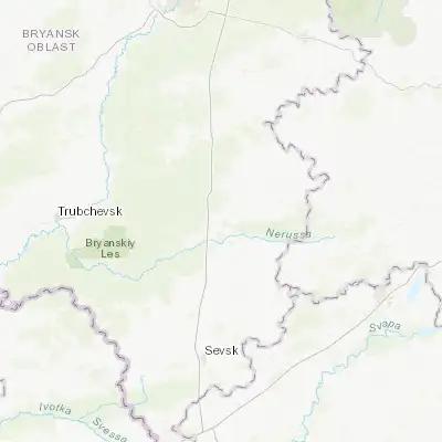 Map showing location of Lokot’ (52.565000, 34.577600)