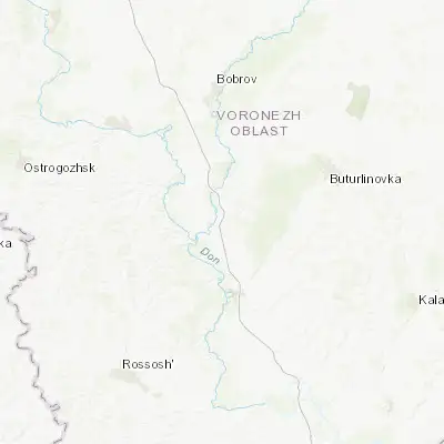 Map showing location of Losevo (50.677320, 40.048810)