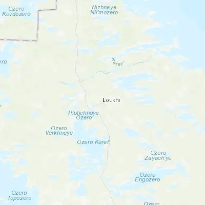 Map showing location of Loukhi (66.076160, 33.047450)