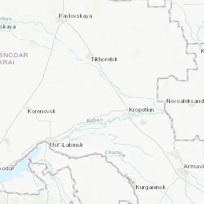 Map showing location of Lovlinskaya (45.516110, 40.240000)