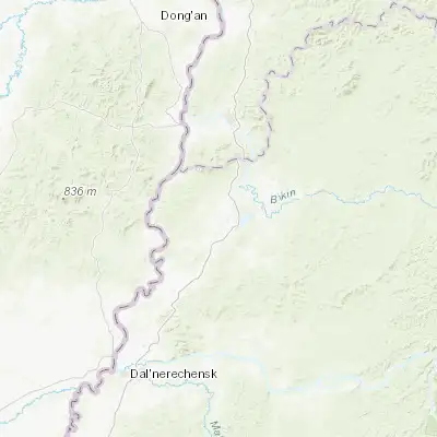 Map showing location of Luchegorsk (46.476560, 134.195320)