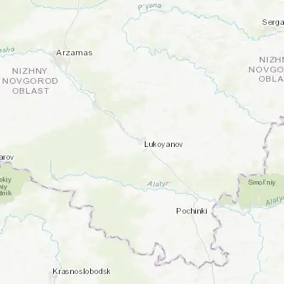 Map showing location of Lukoyanov (55.027720, 44.478650)